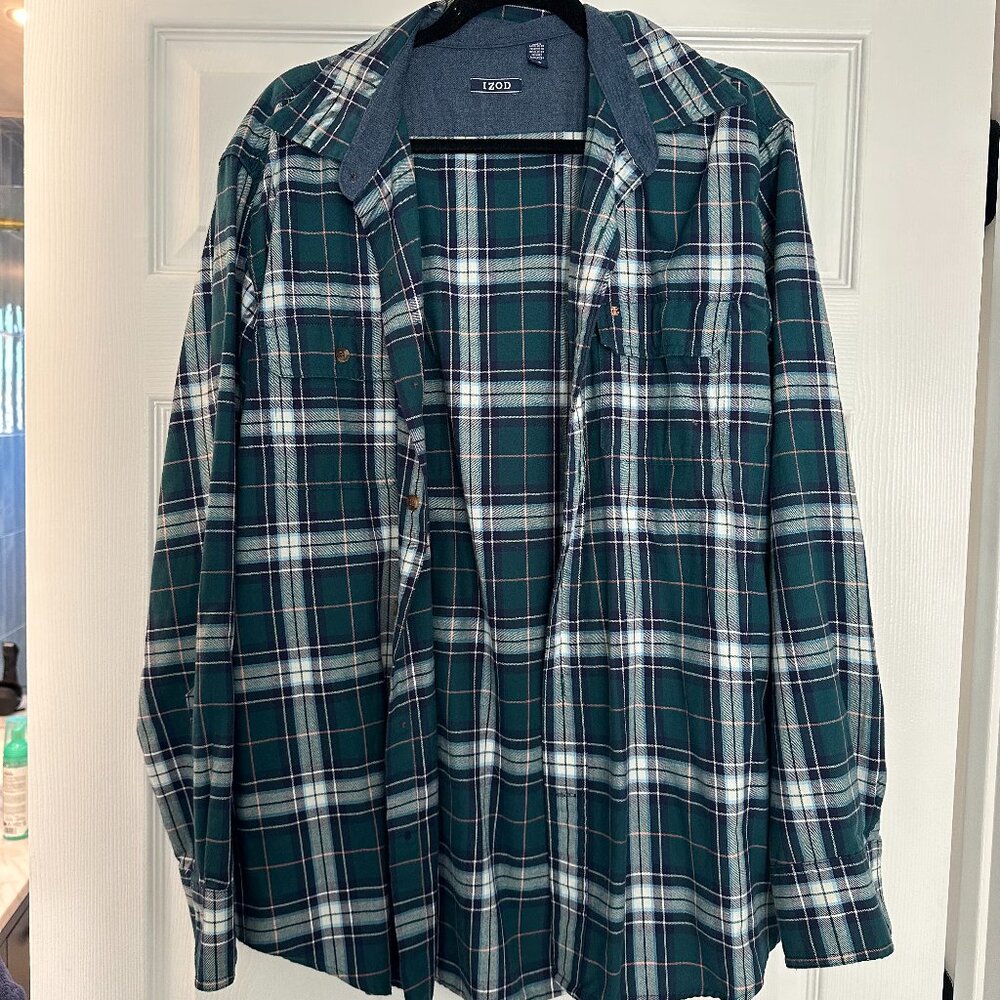 Men's Izod Button Down Plaid Shirt